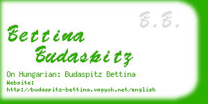 bettina budaspitz business card